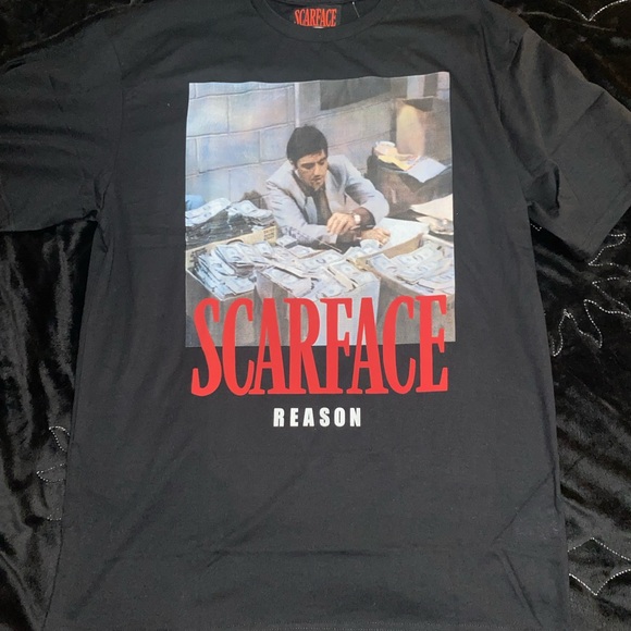 New Scarface x Reason graphic  Black T-Shirt - Picture 1 of 2